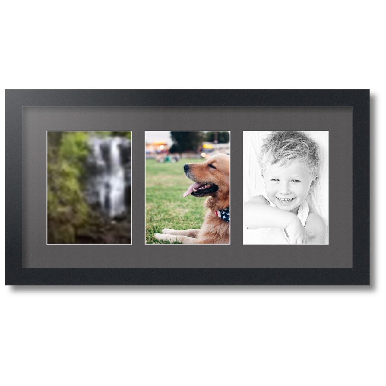 ArtToFrames Collage Photo Picture Frame with 3 - 6x8 inch Openings, Framed in Black with Over 62 Mat Color Options and Plexi Glass (CSM-3926-782)